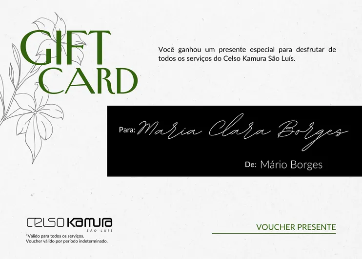 Arte de gift card para rede social